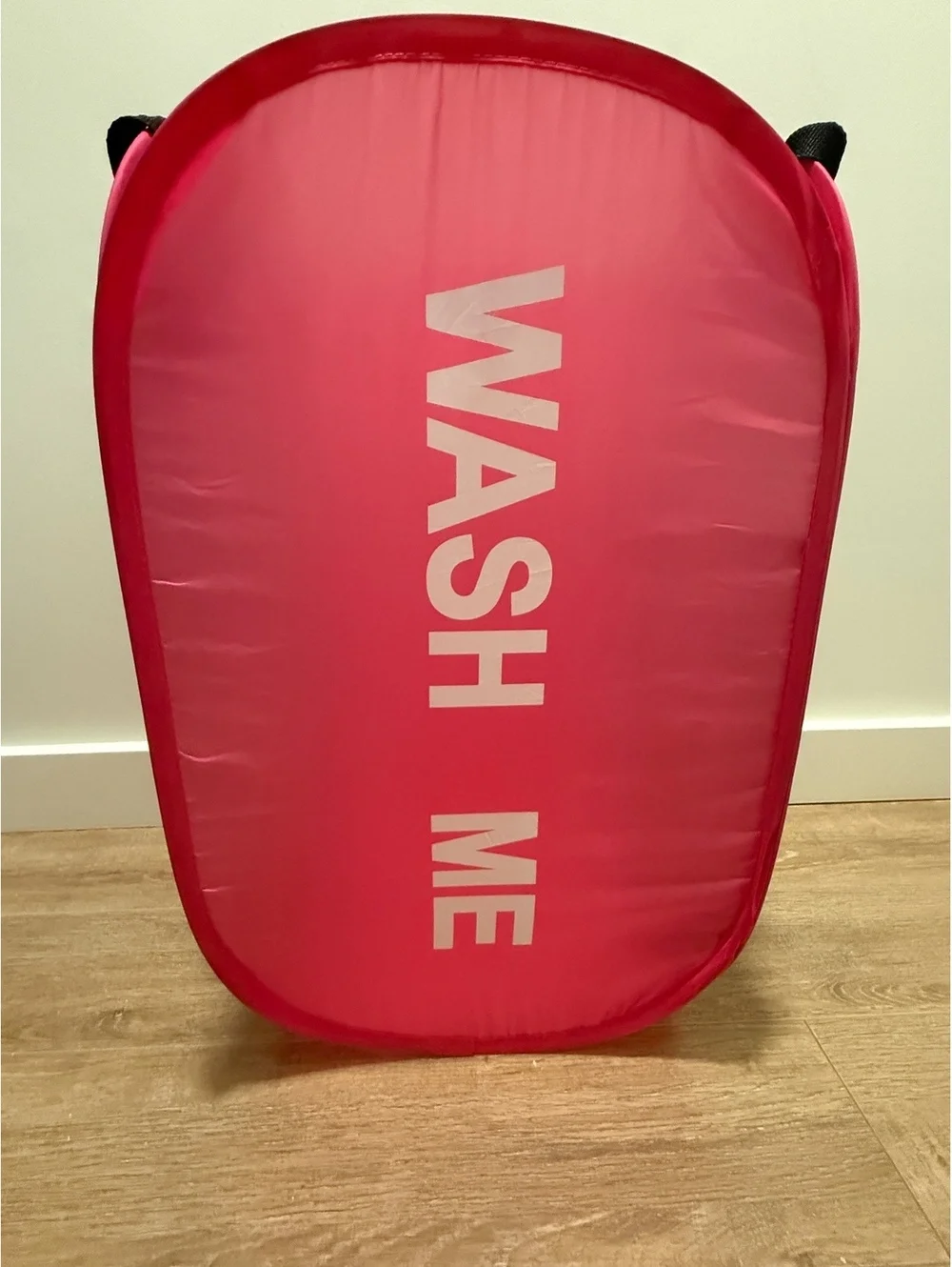 Pop-up Collapsible Pink Travel Laundry Hamper with Handles